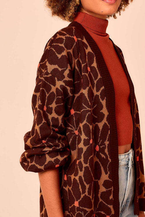 Casaco Tricot Floral Estampado - foto 4