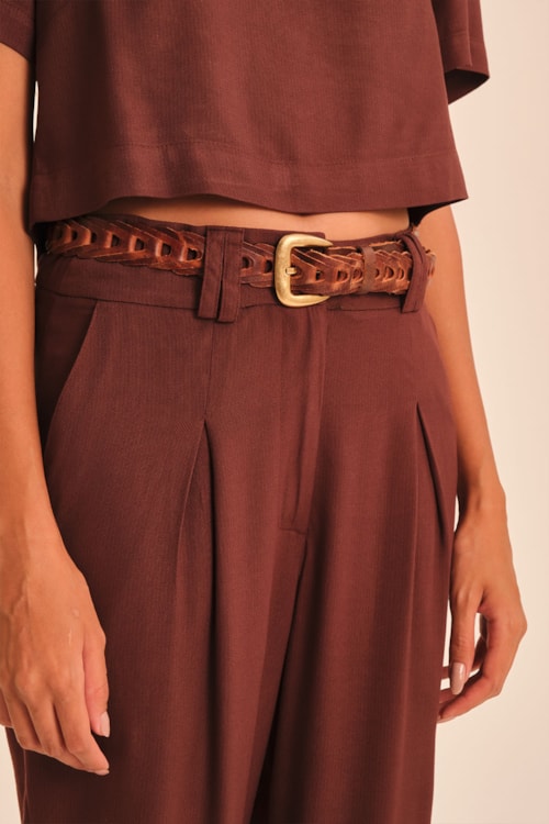 Cinto Couro Tramas Marrom - foto 11
