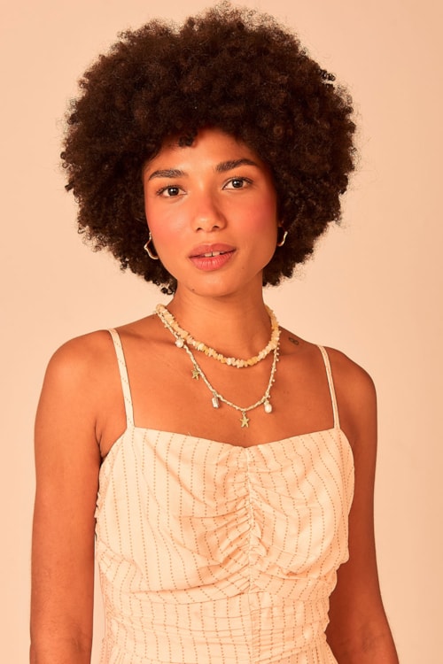 Colar Linha Trançada Dourado - foto 1