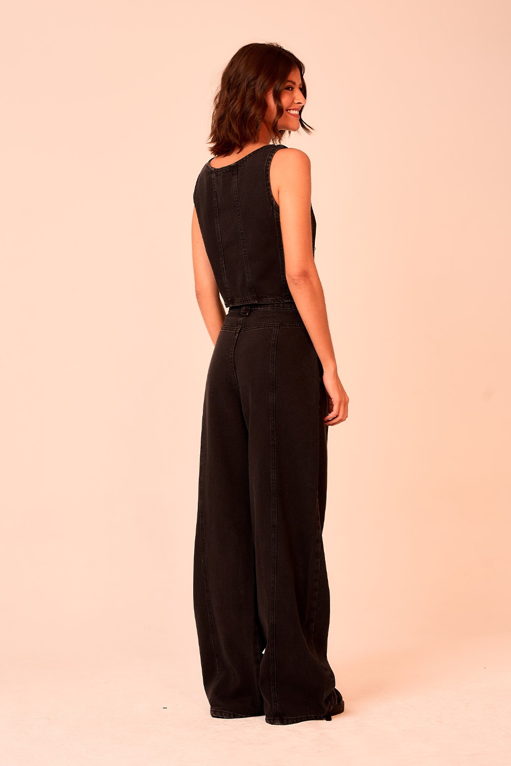 Colete Jeans Black Preto