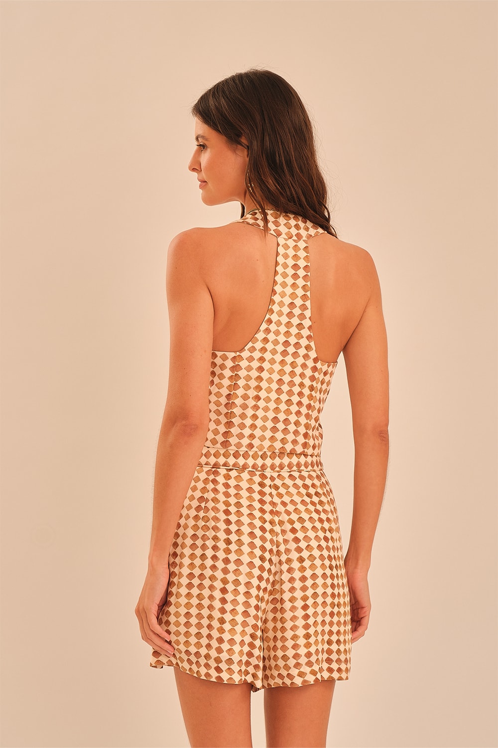 Colete Trama Camel Estampado