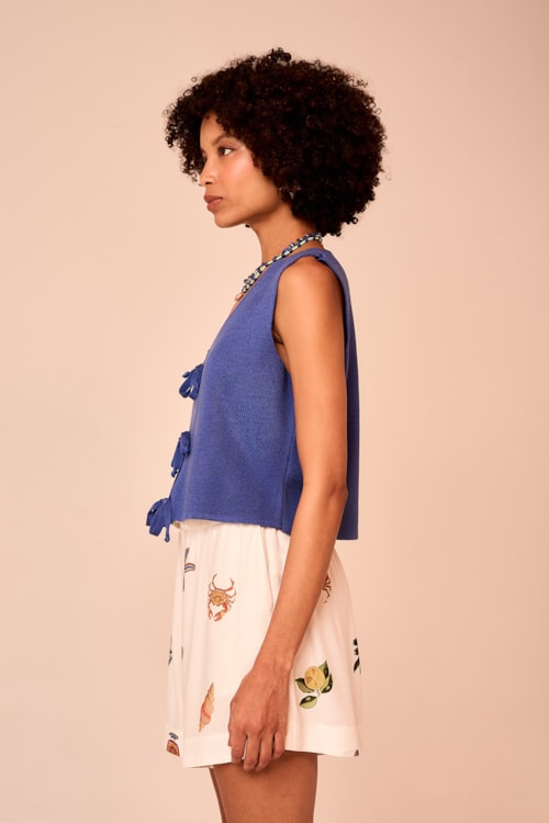Colete Tricot Amarracao Azul Gruta - foto 3