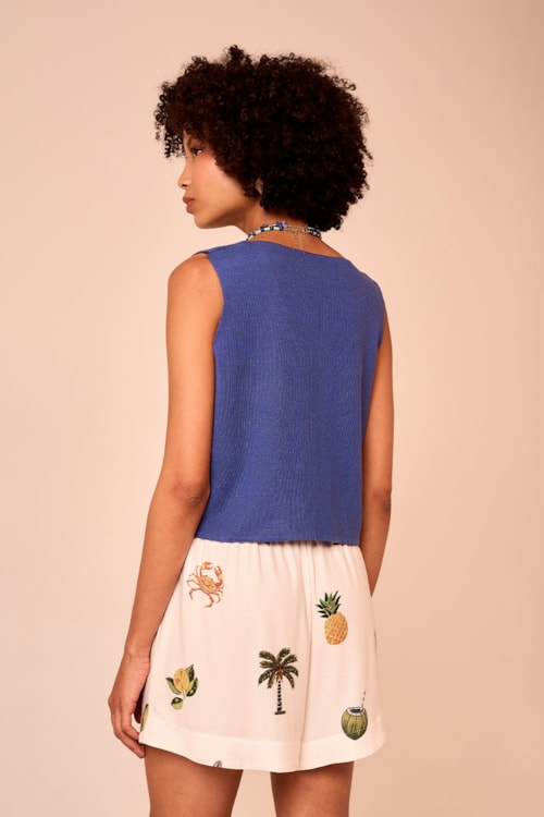 Colete Tricot Amarracao Azul Gruta - foto 4