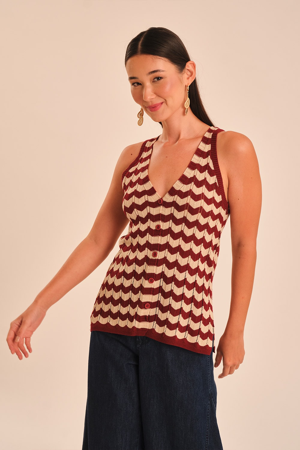 Colete Tricot Listra Tamara Listrado