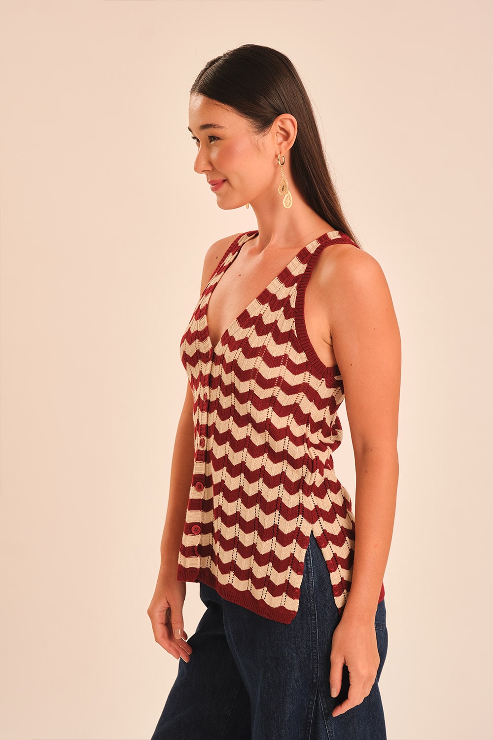 Colete Tricot Listra Tamara Listrado
