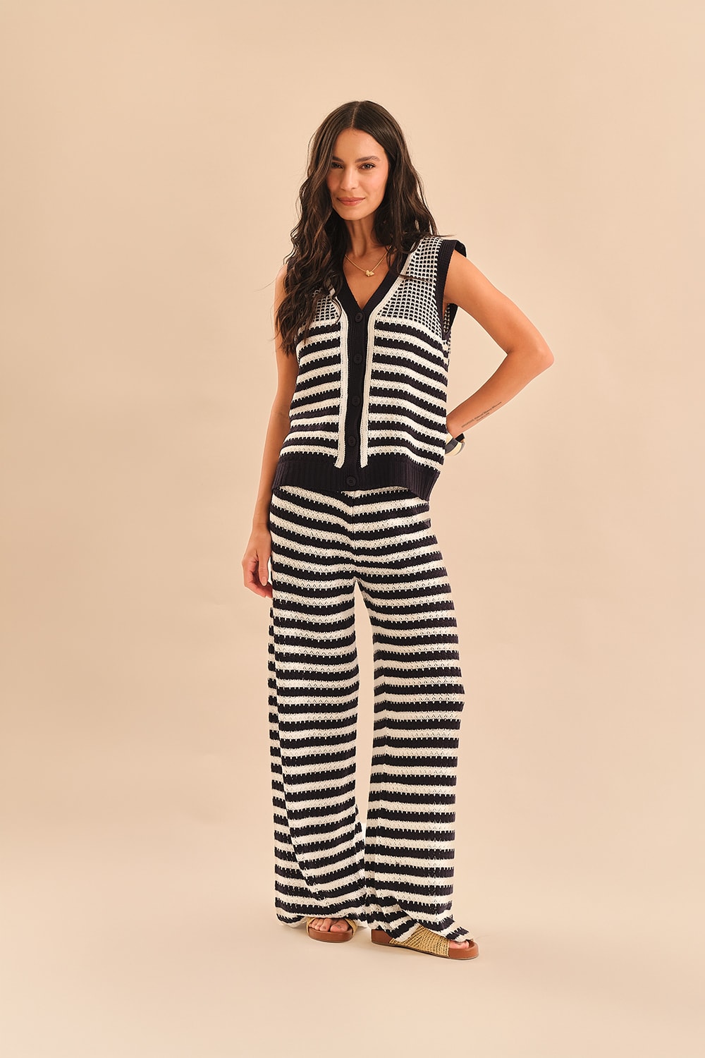 Colete Tricot Porto Bicolor