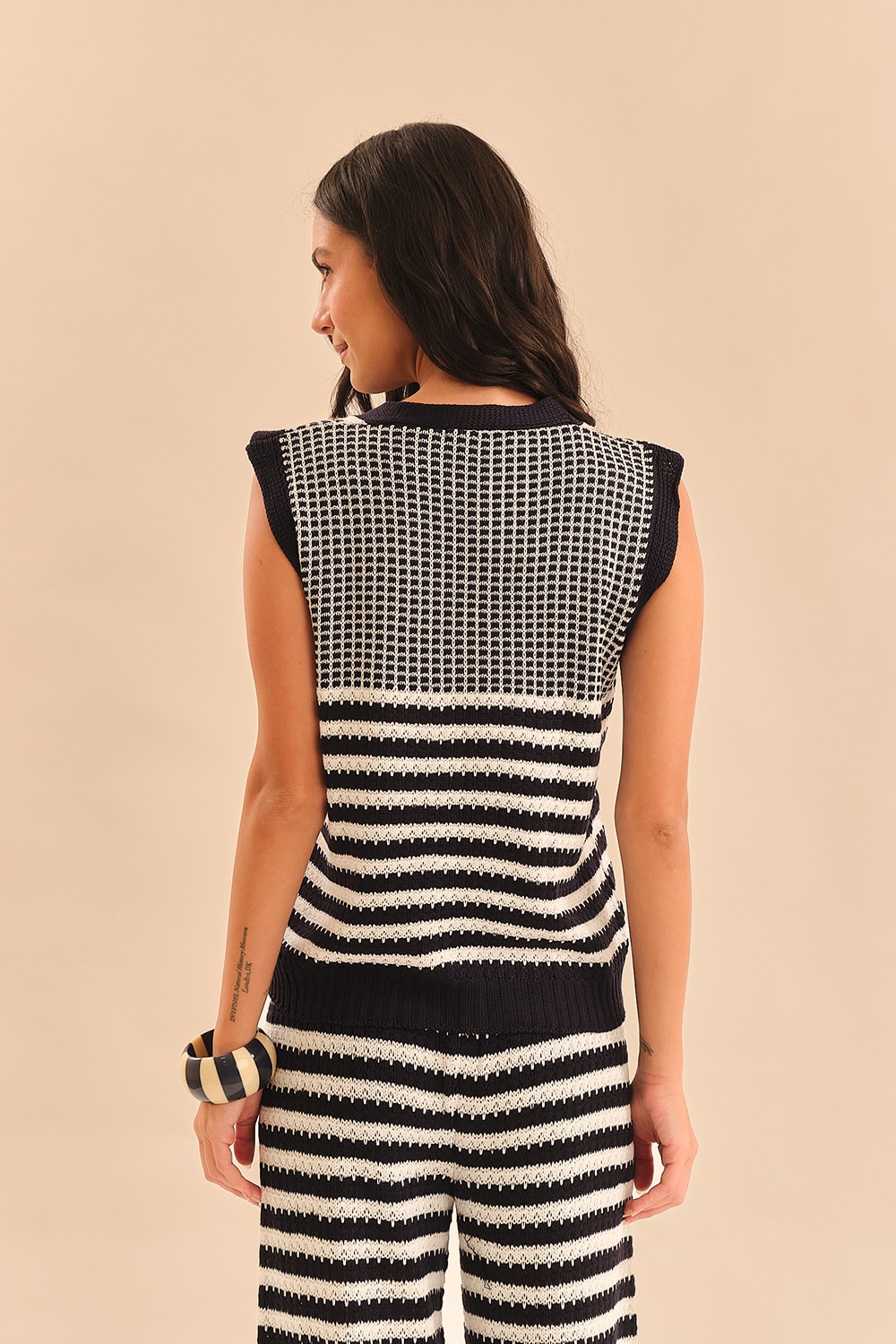 Colete Tricot Porto Bicolor