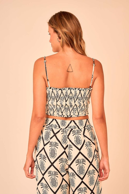 Cropped Abacaxi Barrado Estampado - foto 4