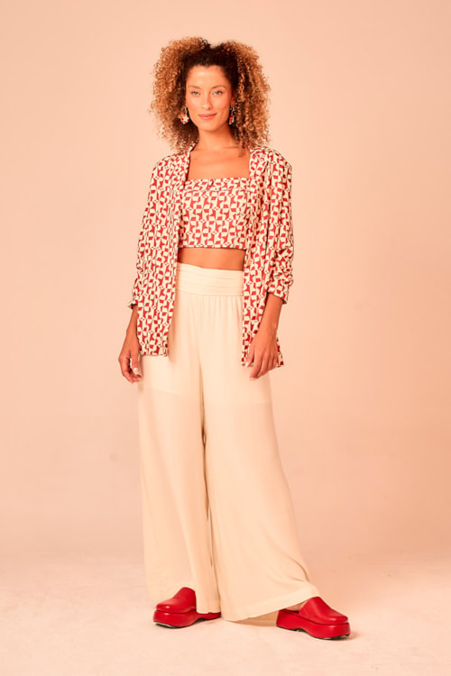 Cropped Estrelada Estampado - foto 1