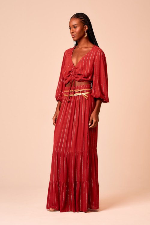 Cropped Lyra Vermelho Tinto - foto 2