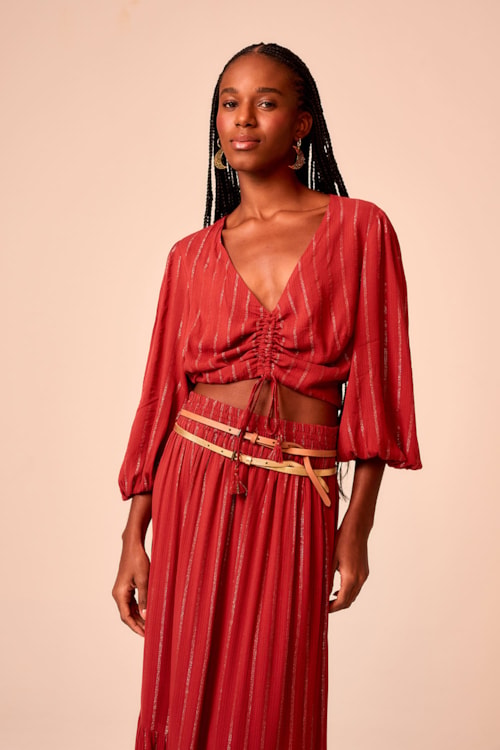 Cropped Lyra Vermelho Tinto - foto 1
