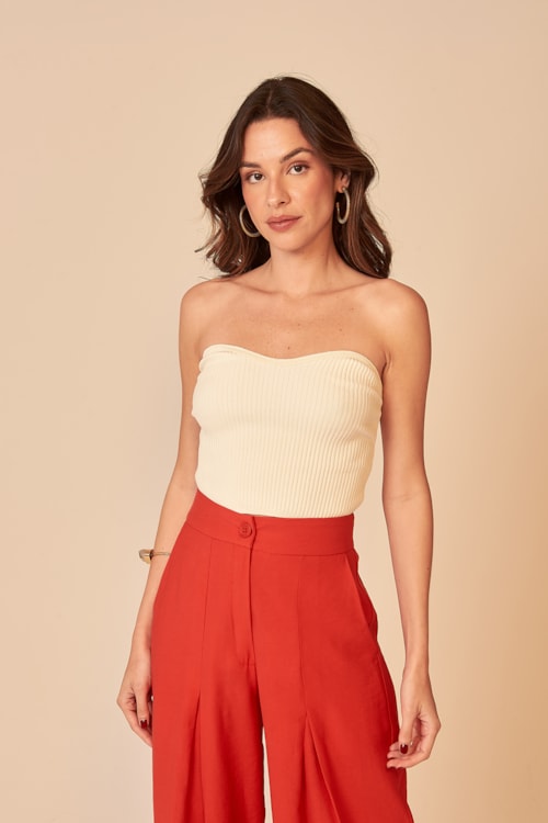 Cropped Tricot Navy Off - foto 2