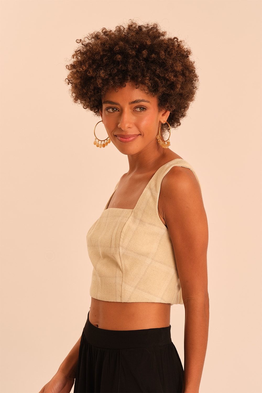 Cropped Xadrez Areia Areia