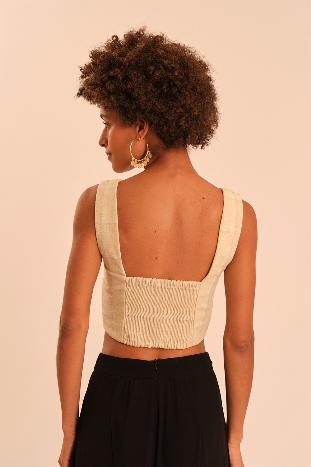Cropped Xadrez Areia Areia