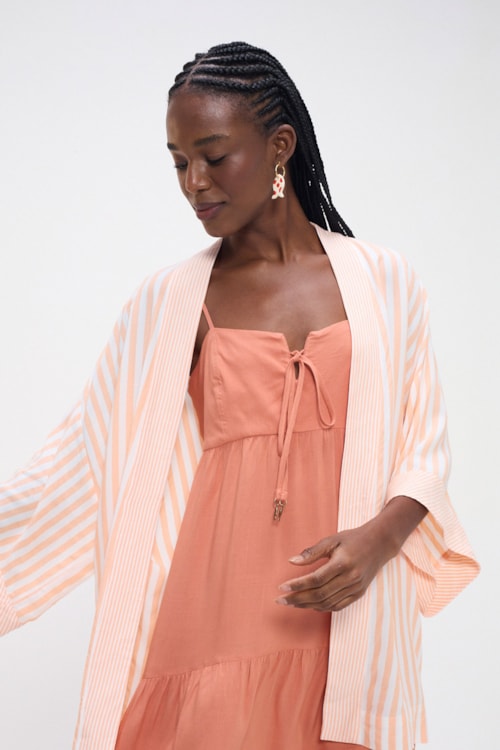 Kimono Alma Leve Laranja Verano - foto 3