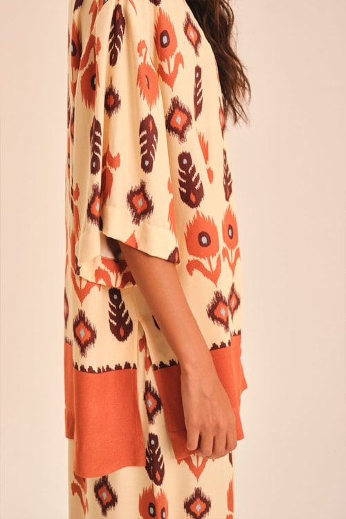 Kimono Barrado Ikat Estampado - foto 3