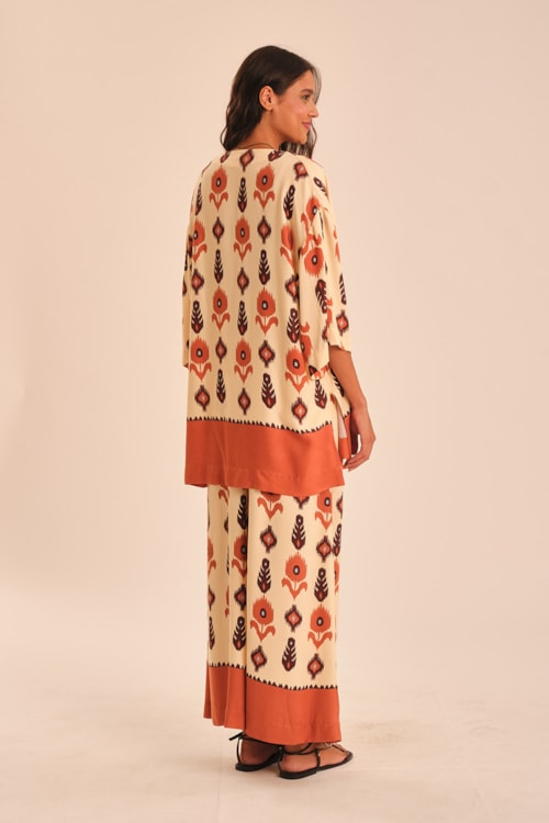 Kimono Barrado Ikat Estampado - foto 5