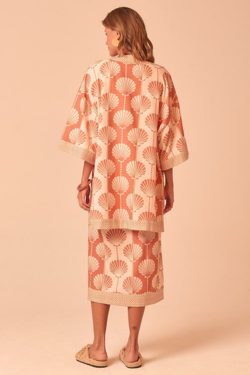 Kimono Concha Bicolor Estampado - foto 3