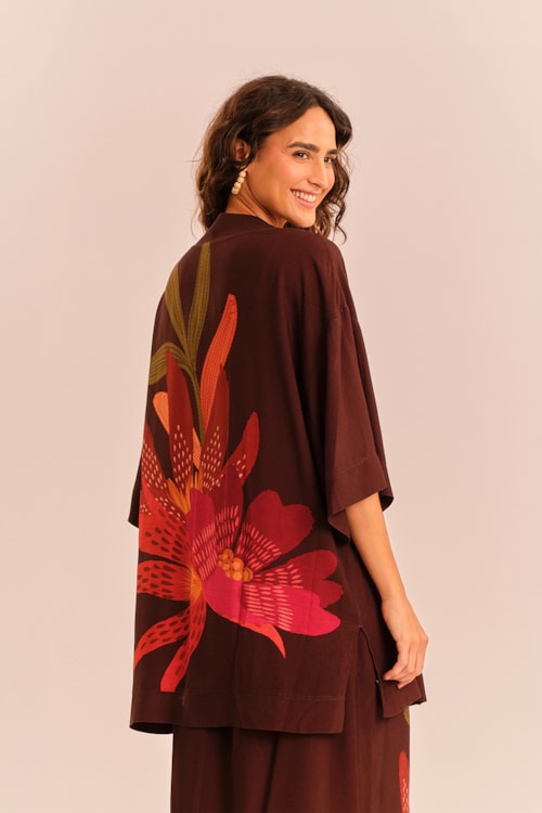 Kimono Floral Magnolia Estampado - foto 5