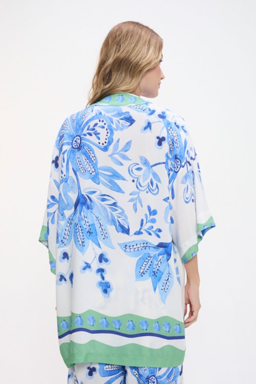 Kimono Floral Pincelado Estampado - foto 3