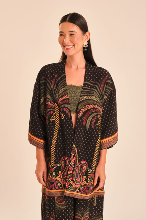 Kimono Jardim De Majorelle Estampado - foto 2