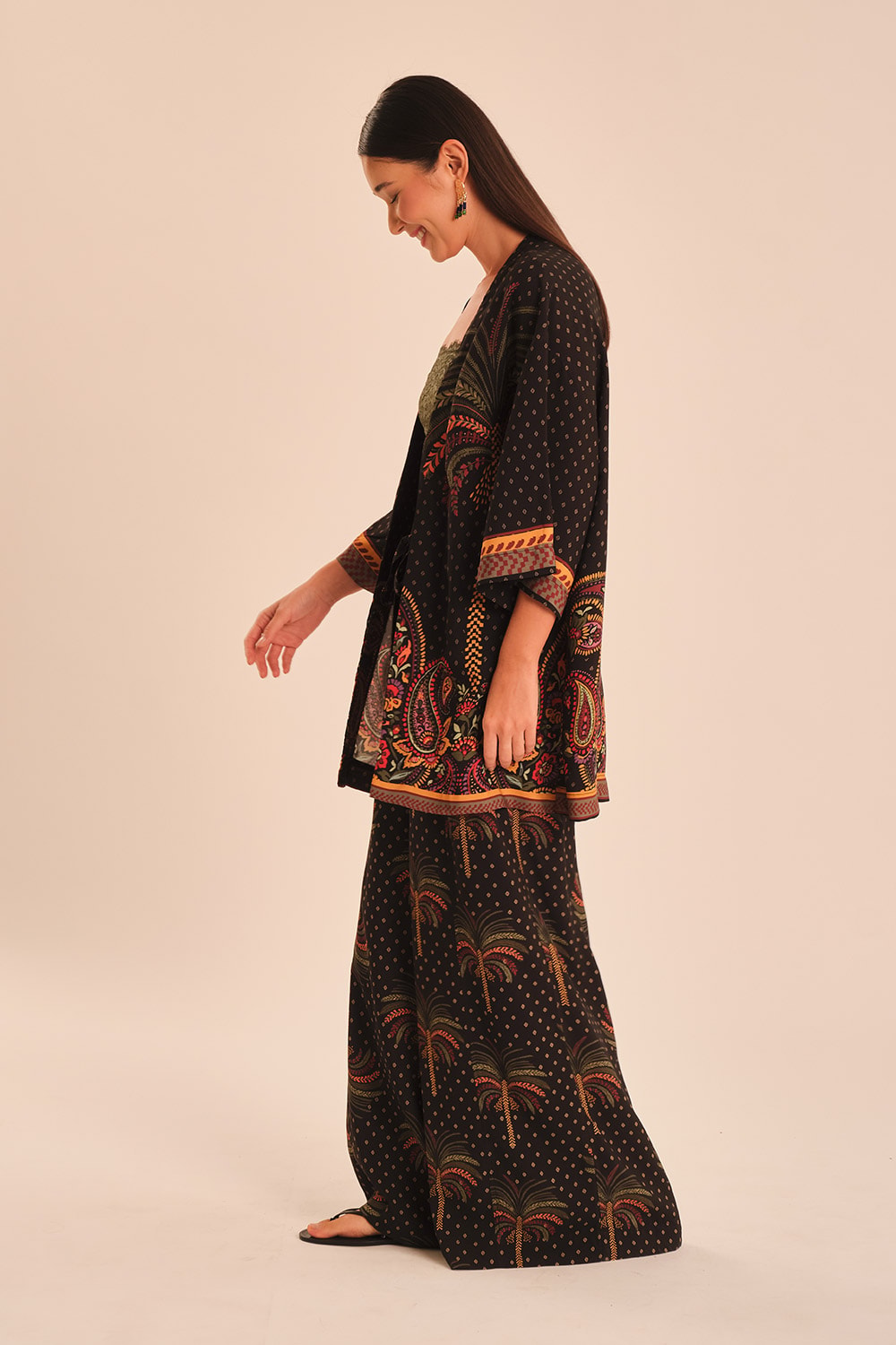 Kimono Jardim De Majorelle Estampado