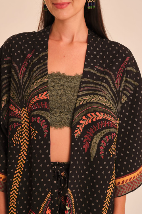Kimono Jardim De Majorelle Estampado - foto 4
