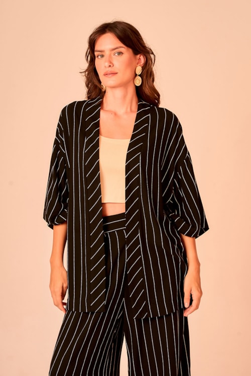 Kimono Listras P/b Listrado - foto 1