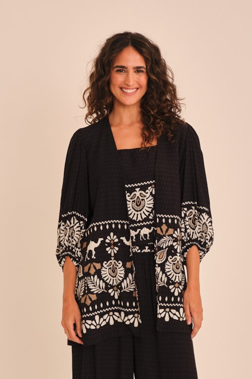 Kimono Rota Dos Camelos Estampado - foto 1