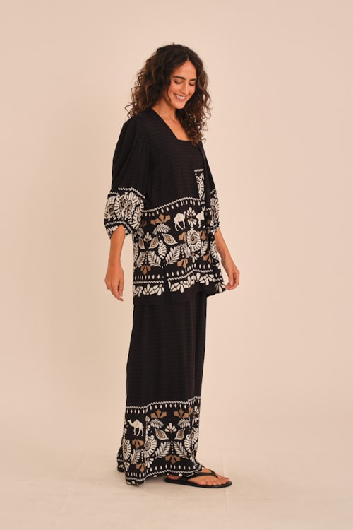 Kimono Rota Dos Camelos Estampado - foto 3