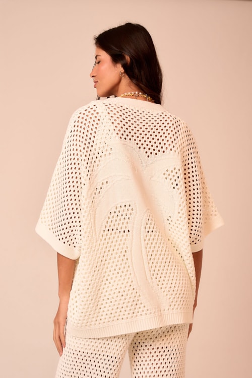 Kimono Tricot Tropical Off - foto 3