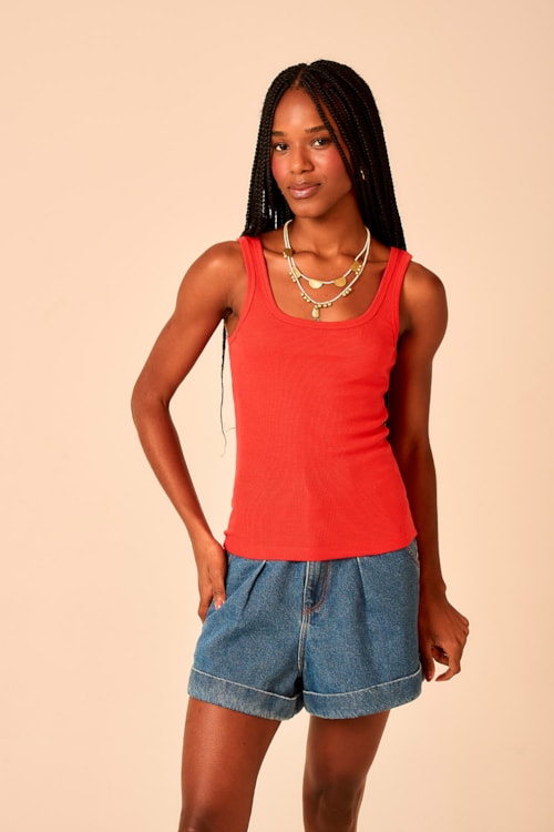 Kit Blusa Basica Vermelho/off - foto 1