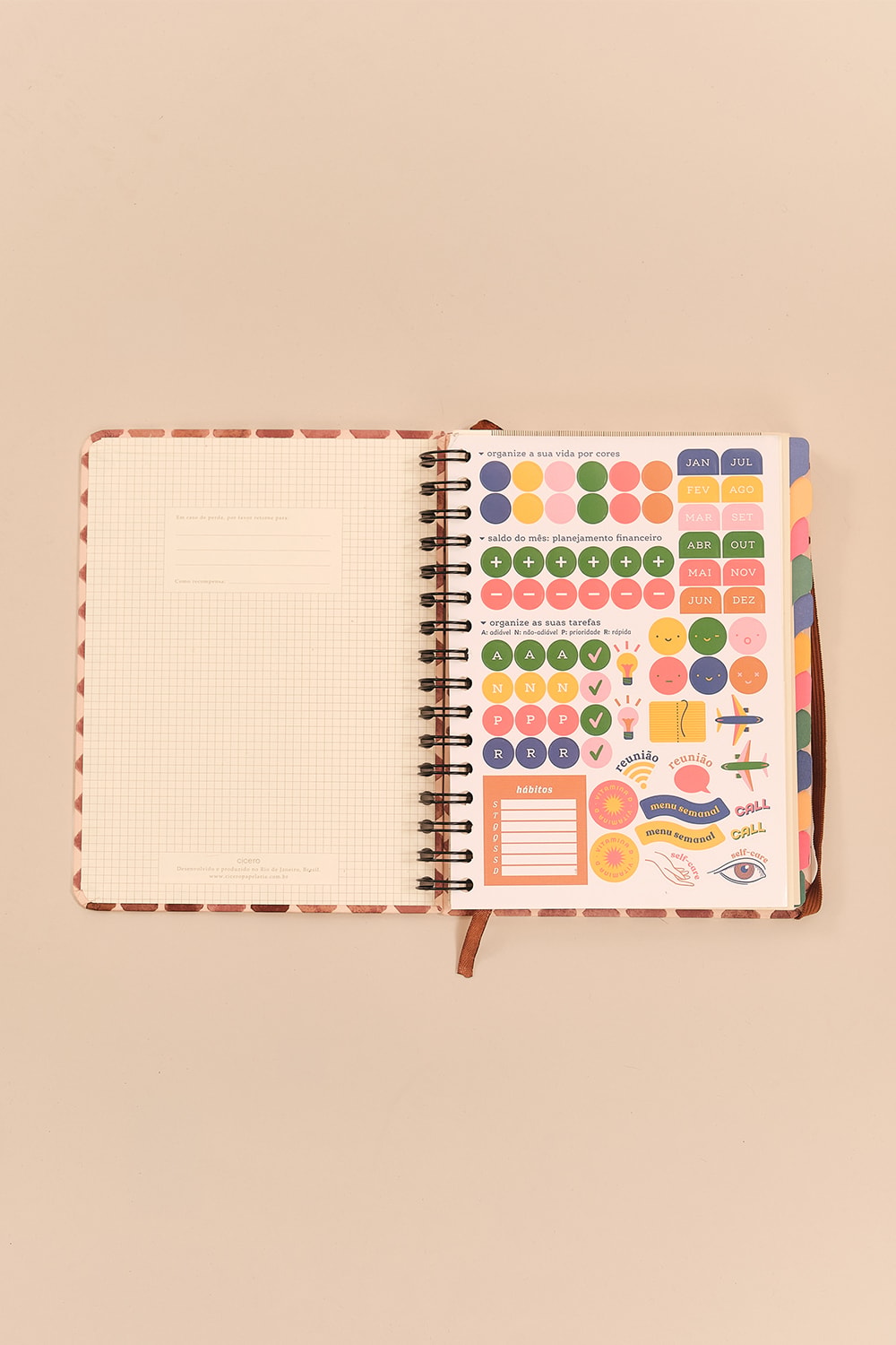 Kit Planner Camel Estampado