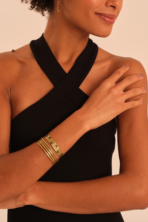 Kit Pulseiras Concha Dourado - foto 1