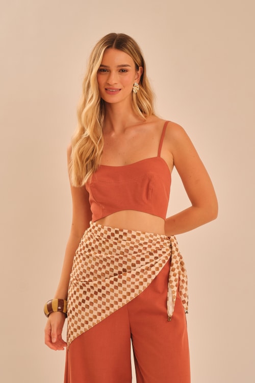 Lenco Trama Camel Estampado - foto 1