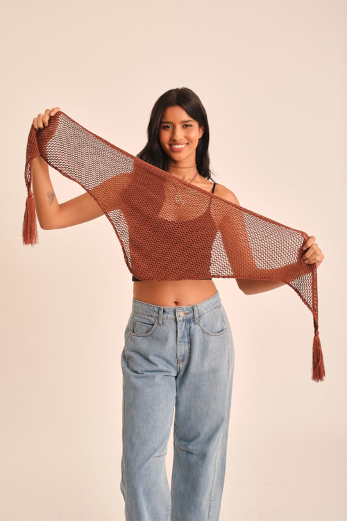 Lenco Tricot Marrom Argila - foto 3