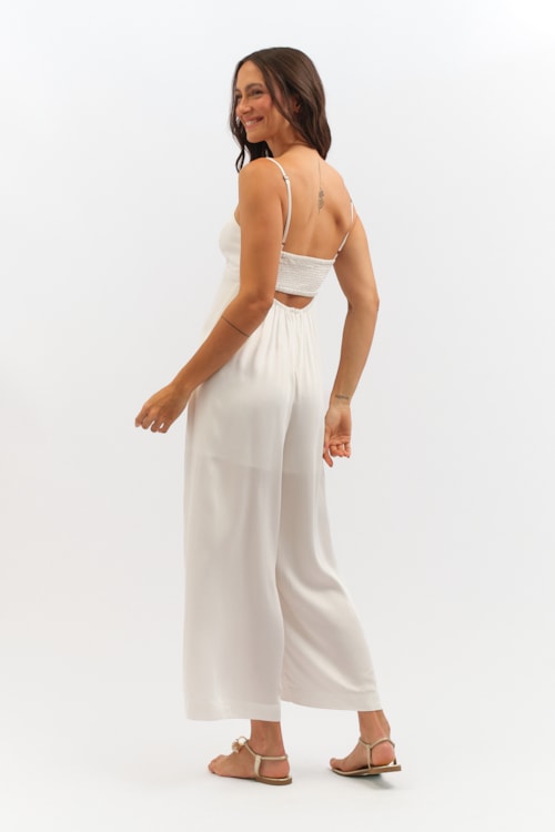 Macacao Cropped Satin Off - foto 5