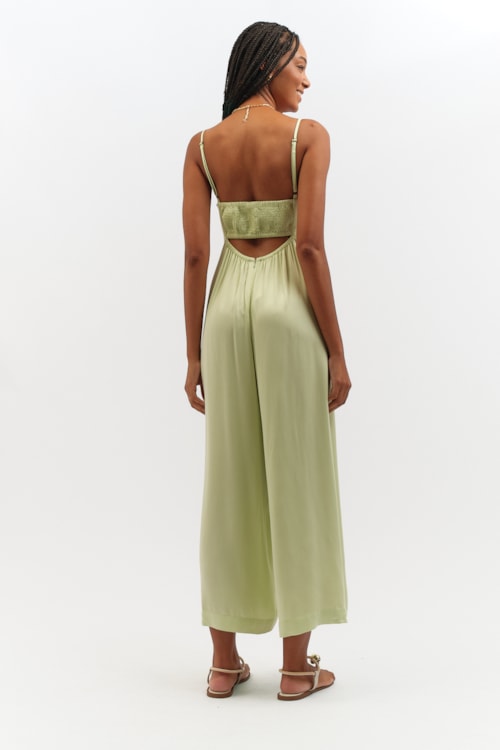 Macacao Cropped Satin Verde Mint - foto 4