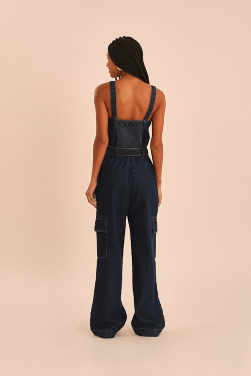 Macacao Jeans Cargo Jeans - foto 4