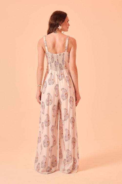 Macacao Pantalona Bandana Floral Estampado - foto 2