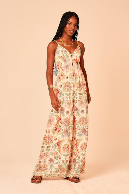 Macacao Pantalona Estampa Selva Estampado - foto 1