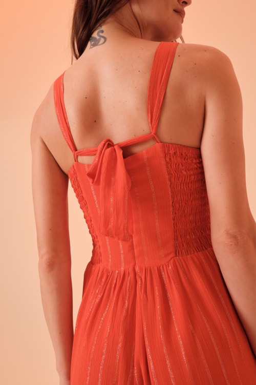 Macacao Pantalona Peach Laranja - foto 5