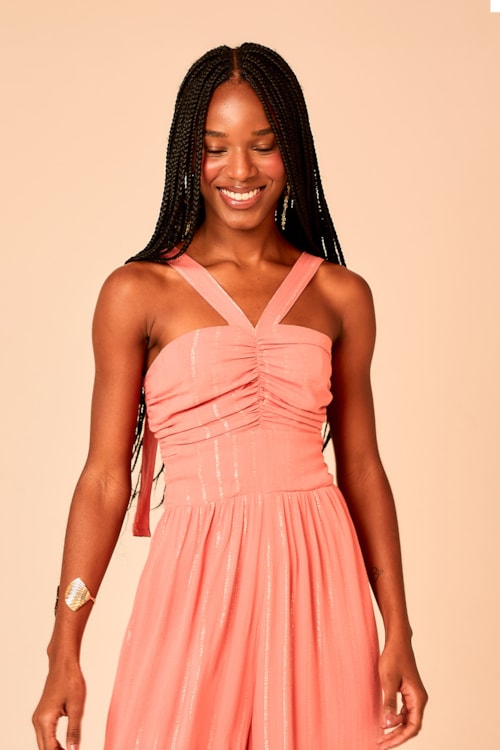Macacao Pantalona Peach Rosa - foto 4