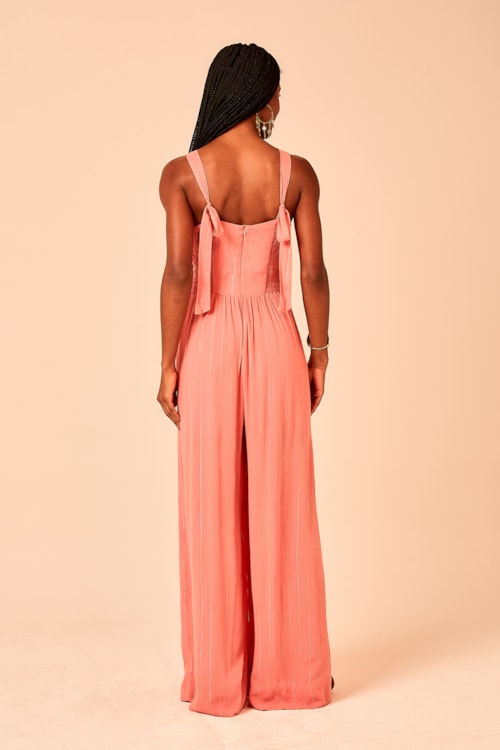 Macacao Pantalona Peach Rosa - foto 5