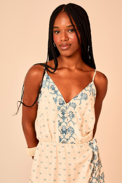 Macaquinho Boho Blue Estampado - foto 4