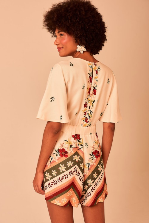 Macaquinho Chevron Floral Estampado - foto 6