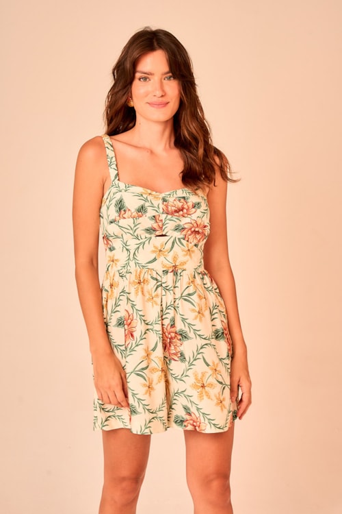 Macaquinho Floral Lotus Estampado - foto 1
