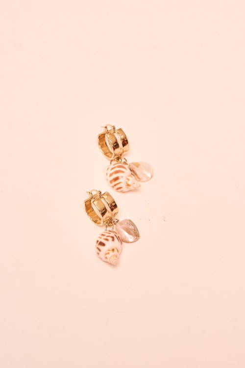 Mini Argola Conchas Dourado - foto 1