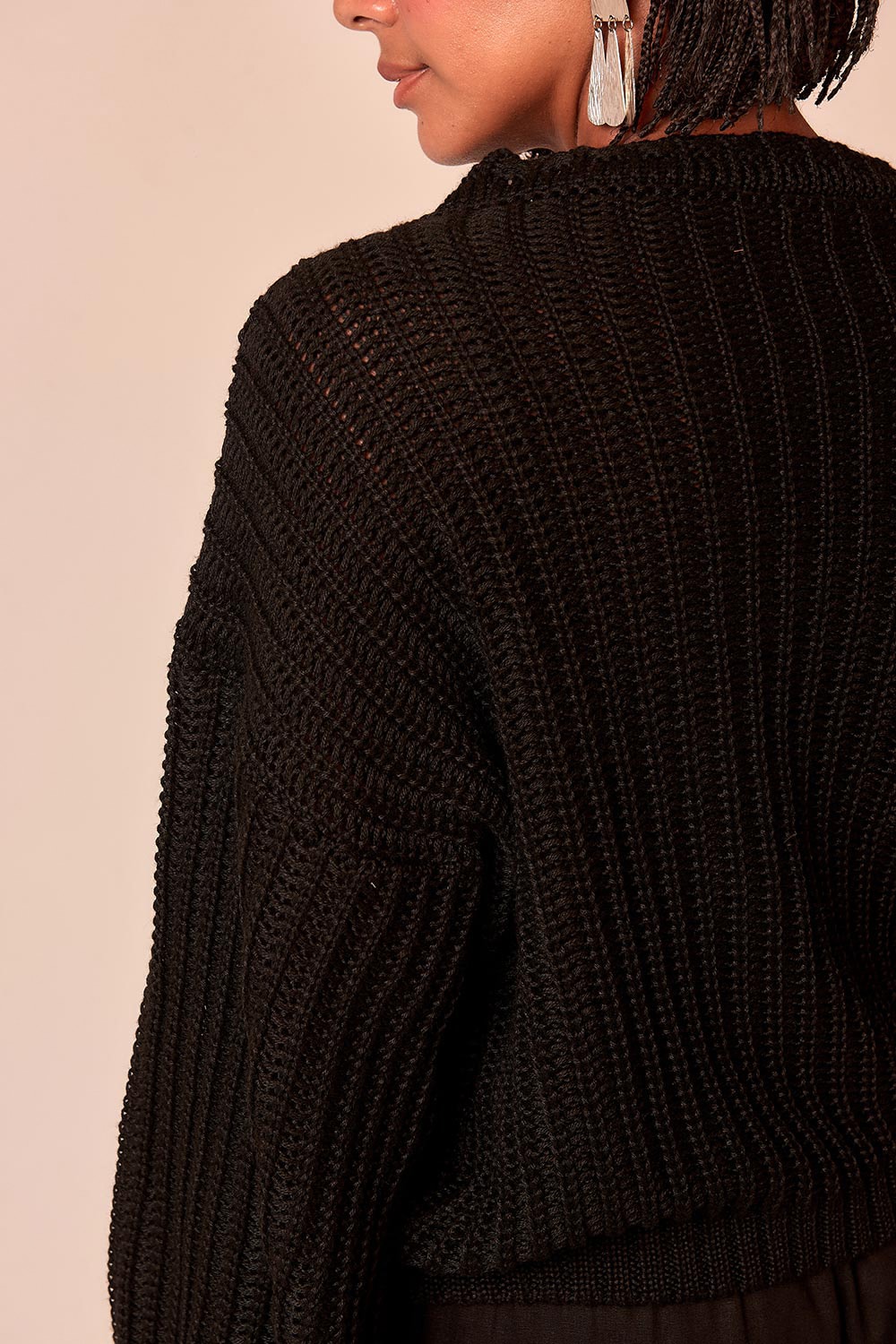 Pull Tricot Maxi Dunas Preto