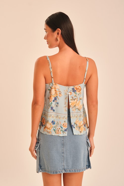 Regata Floral Ponto Cruz Estampado - foto 5